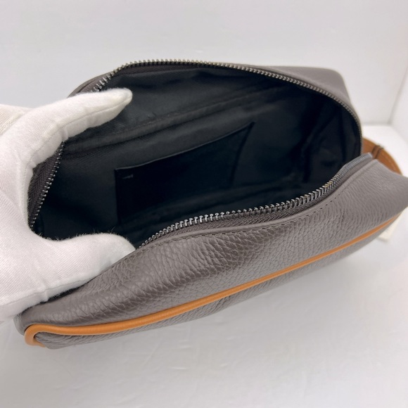 MASSEI, GENUINE LEATHER, MADE IN ITALY, MEN’S TOILETRY BAG,HAND MADE BROWN & TAN - Picture 9 of 16